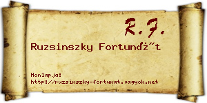 Ruzsinszky Fortunát névjegykártya